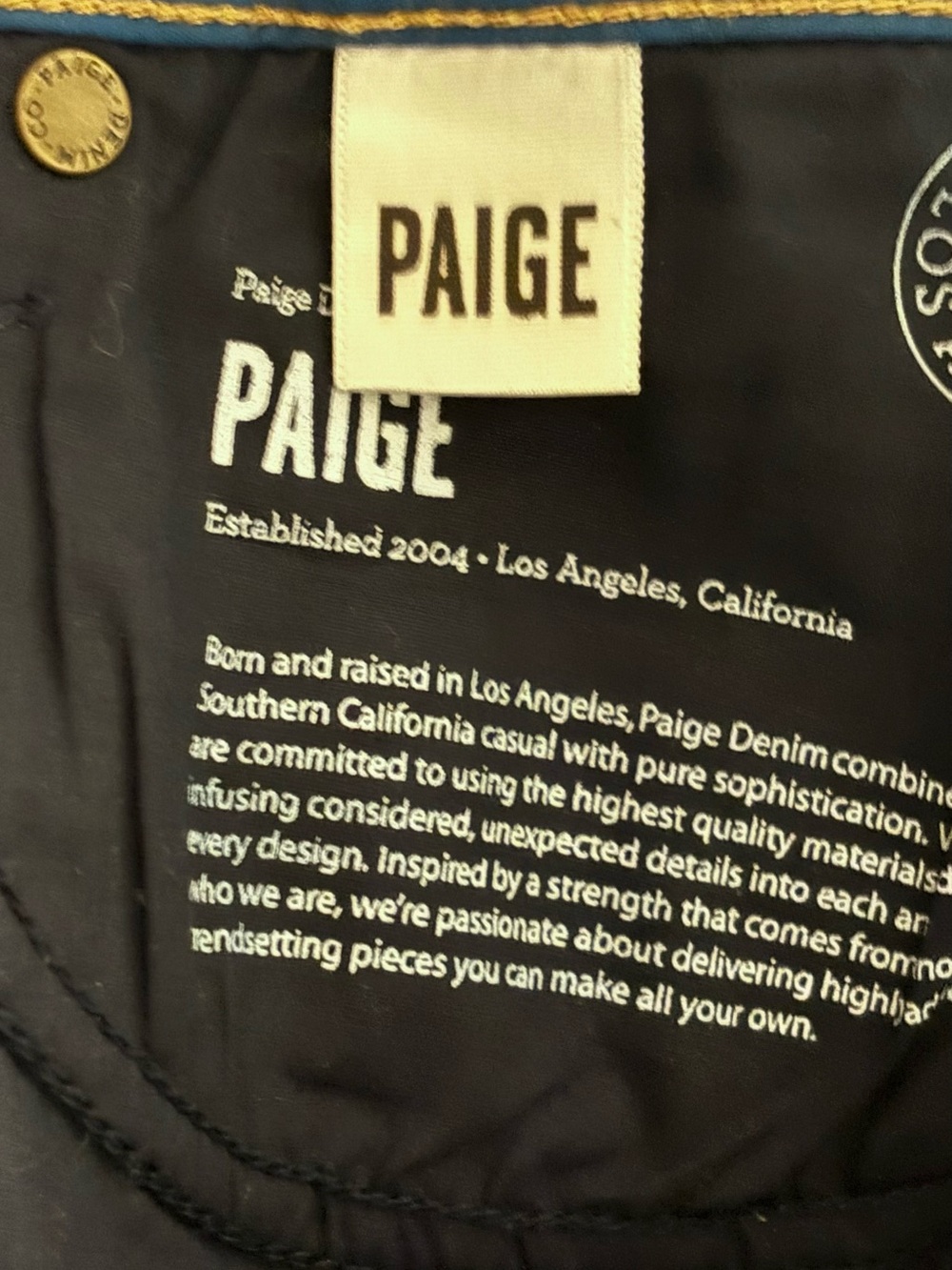 PAIGE Skyline Boot (28x32P) Jeans Carson Dark Wash Mid Rise Slim Flare - Picture 11 of 14